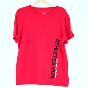 Under Armour HeatGear Red Athletes Run Graphic Short Sleeve Training‎ Tee XL